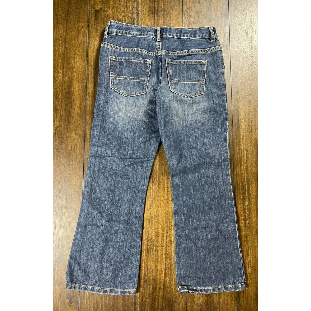 The Children's Place Boys Bootcut Jeans Dark Wash Husky Size 7 RN59284